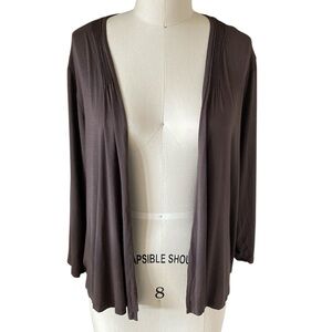 J. Jill Open-Front Chocolate Brown Lightweight Cardigan